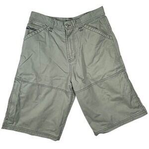 Salty Mens Utility Skate Shorts Olive Green Size 32 Cotton Workwear Cargo Y2K